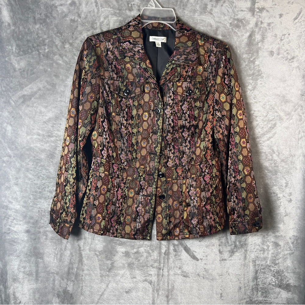 Women's Multicolor Patterned Jacket - image 1